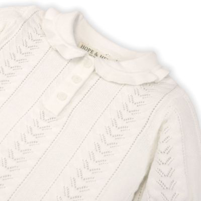 Baby Girls Short Sleeve Peter Pan Collar Sweater Polo