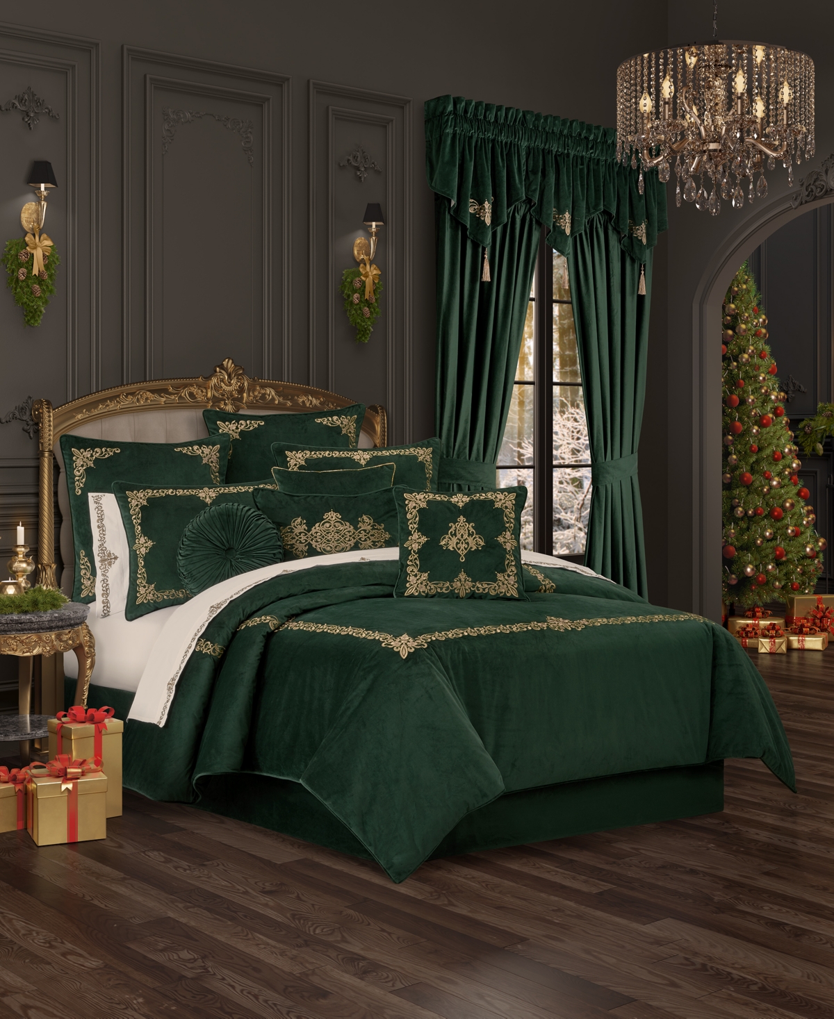 J Queen New York Noelle 3-pc. Duvet Cover Set, King/california King In Evergreen