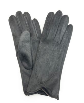 Women's Stitched Faux Suede Touchscreen Glove