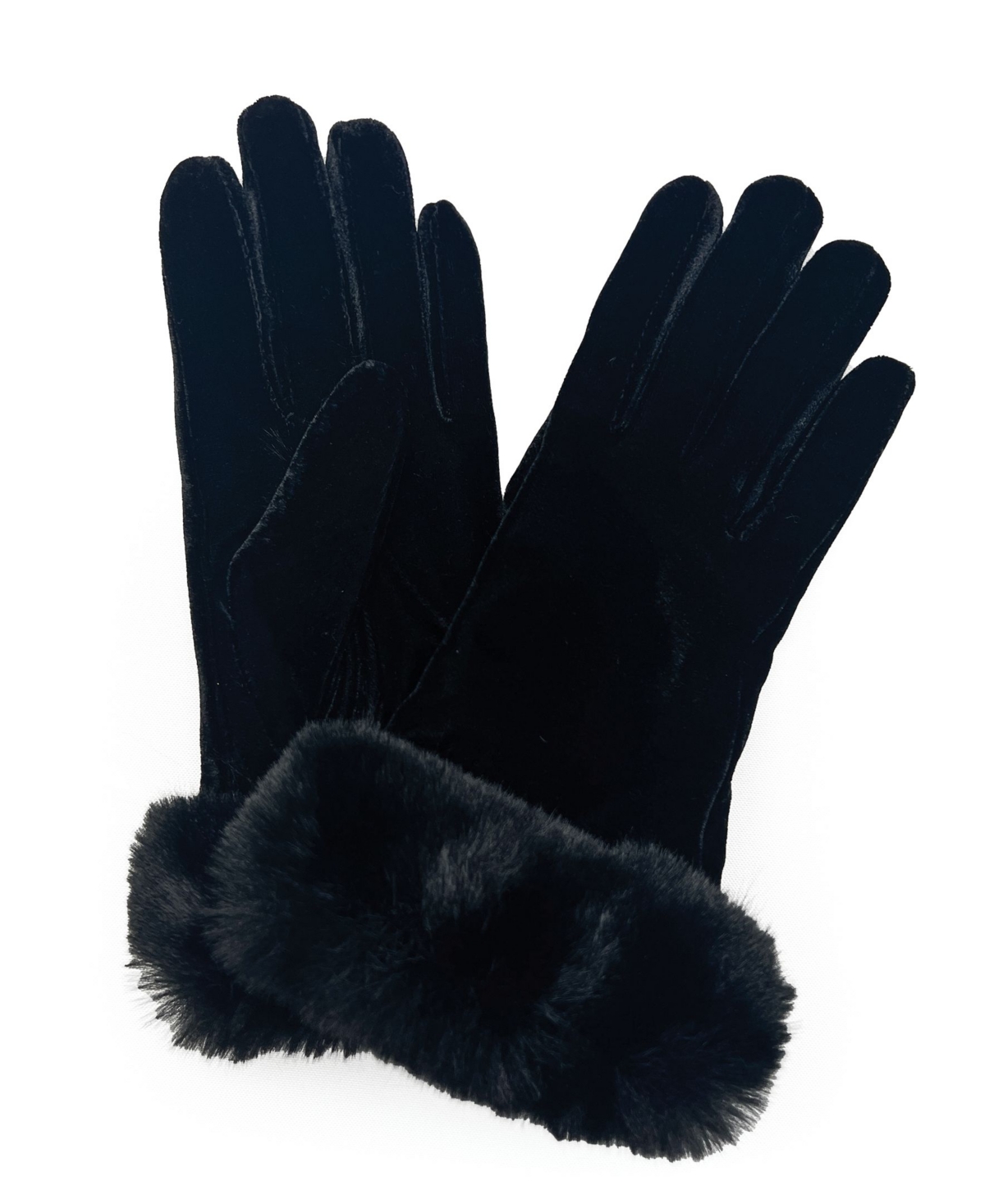 Marcus Adler Women's Plush Cuff Thinsulate Lined Velvet Gloves In Black