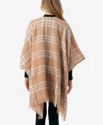 Women's Plaid Poncho