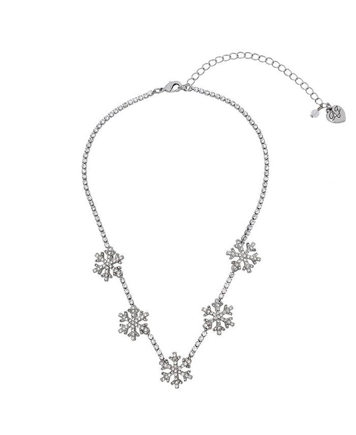 Macy's snowflake necklace new arrivals
