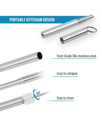 Collapsible Straw with Case and Cleaning Tool