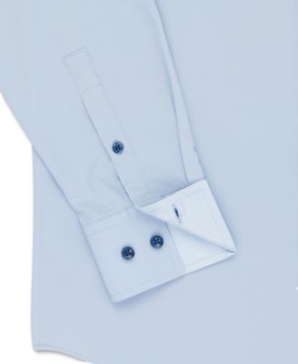 Men's Slim-Fit Solid Performance Stretch Cooling Comfort Dress Shirt