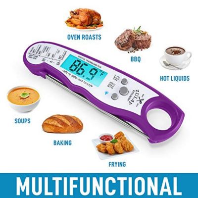 Instant Read Food Thermometer - Waterproof Digital Meat Thermometer