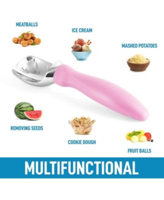 Ice Cream Scoop with Soft Easy Grip Handle and Built-in Lid Opener