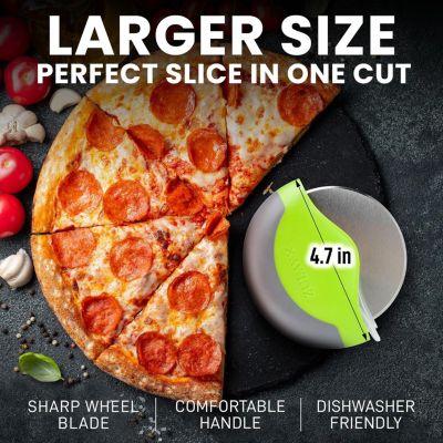 Razor Sharp Stainless Steel Pizza Wheel Cutter With Protective Blade Guard