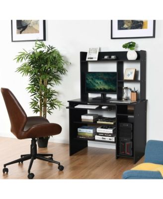 Computer Desk PC Laptop Study Table Bookcase Workstation Shelves