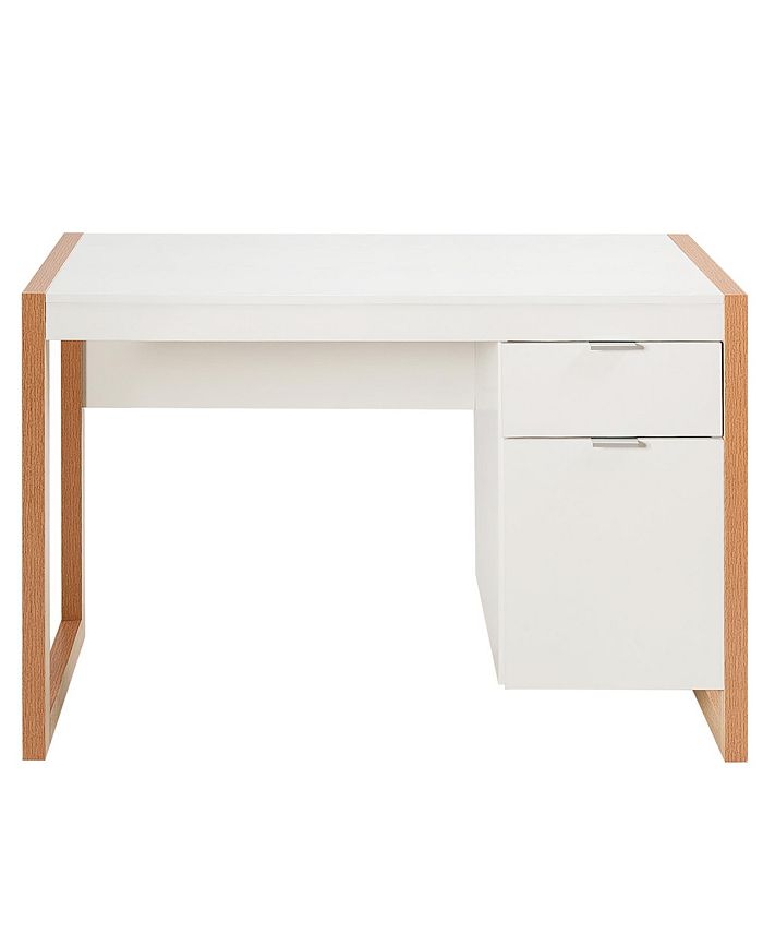 Macie Wood Desk  White oak desk, Oak desk, Light wood desk