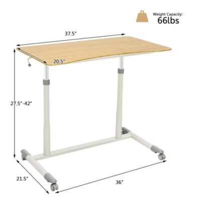 Height Adjustable Computer Desk Sit to Stand Rolling Notebook Table
