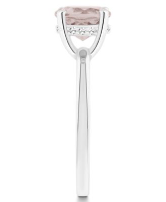 Women's Rose Quartz (1-3/4 ct.t.w.) and Diamond Accent Ring in Sterling Silver