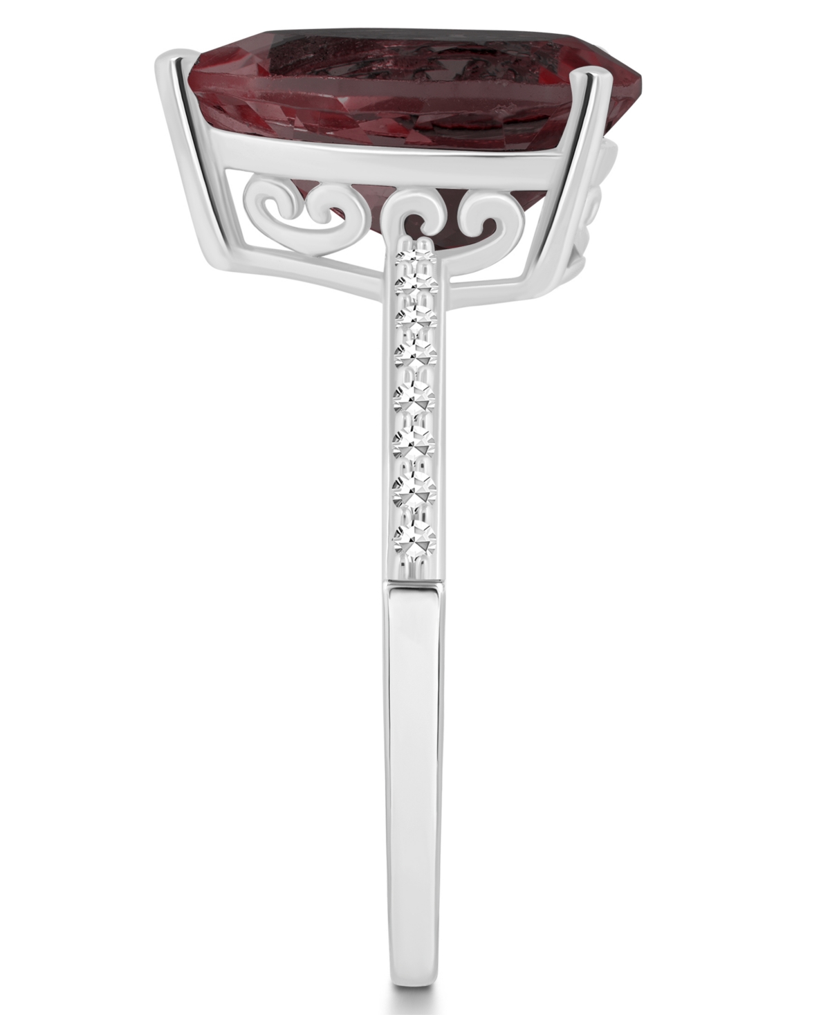 Macy's Women's(3-1/3 ct.t.w.) and Diamond (1/10 ct.t.w.) Ring in Sterling Silver - Garnet