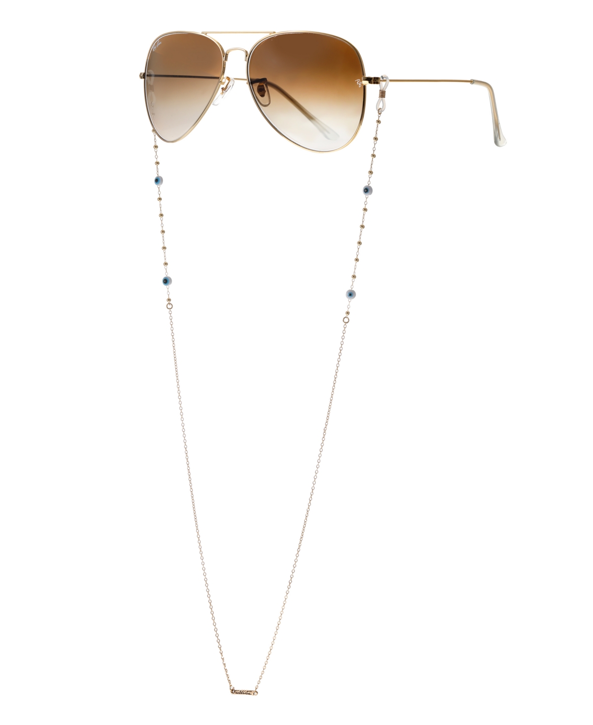 Women's 18k Gold Plated Evil Eye Beaded Glasses Chain - Gold-Plated