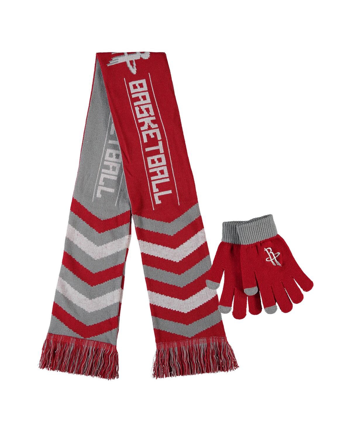 Men's and Women's Foco Red Houston Rockets Glove and Scarf Combo Set - Red