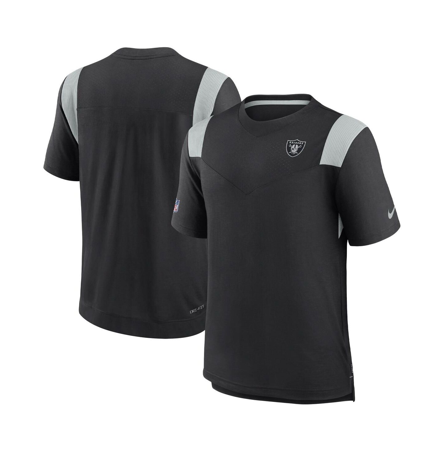 Мужская футболка Nike Black Las Vegas Raiders 2022 Sideline Tonal Logo Performance Player — фото 1