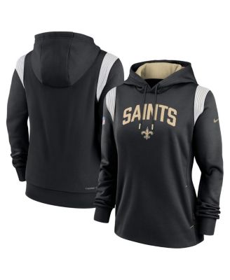 Women's Black New Orleans Saints Sideline Stack Performance Pullover Hoodie