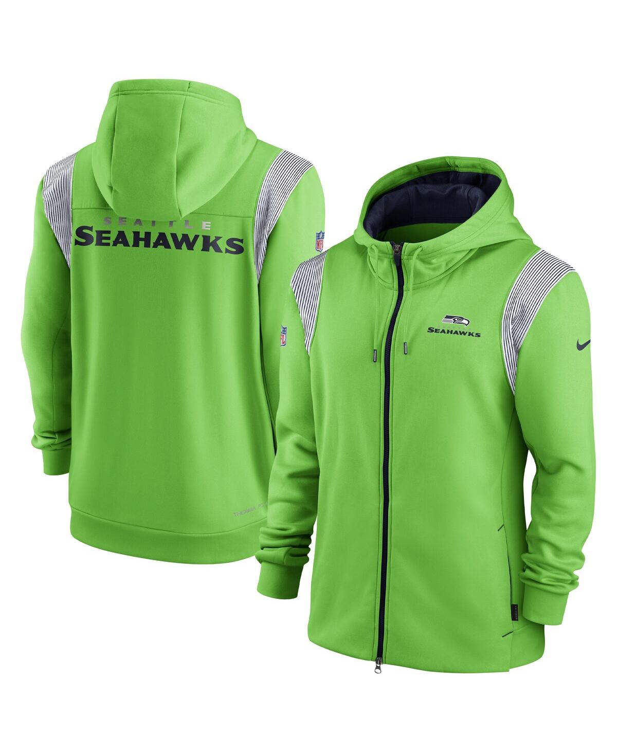 Men's NikeSeattle Seahawks Performance Sideline Lockup Full-Zip Hoodie - Neon Green