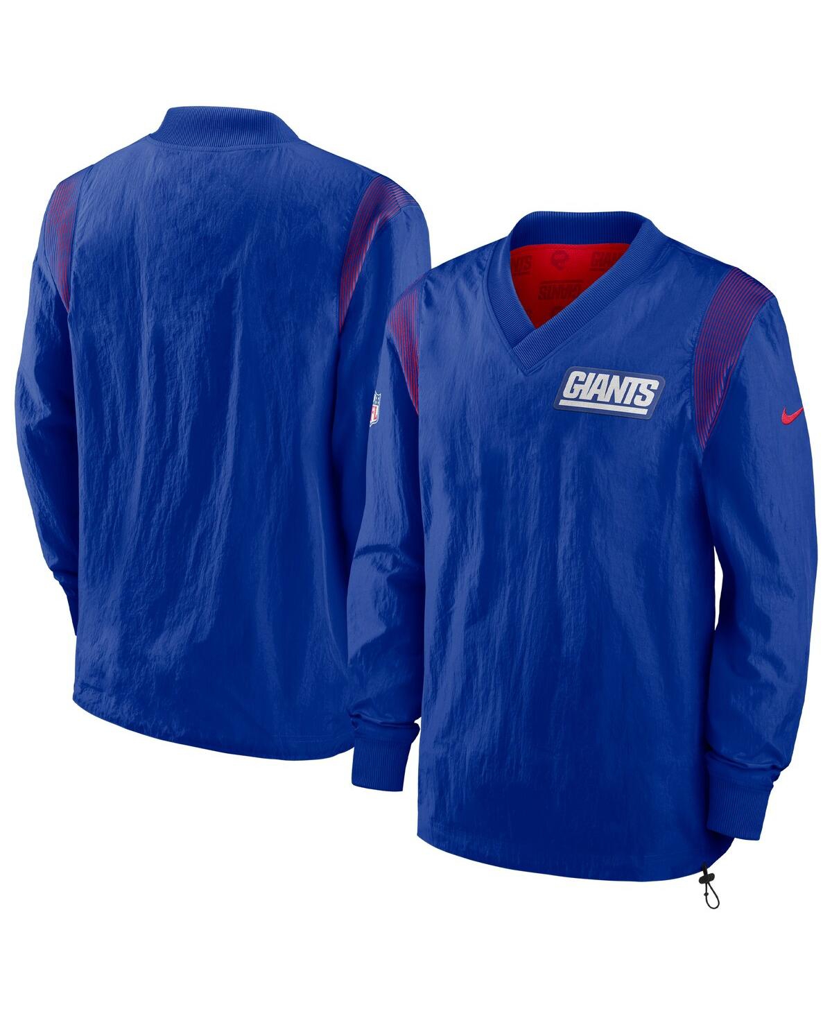 Shop Nike Men's  Royal New York Giants Sideline Team Id Reversible Pullover Windshirt