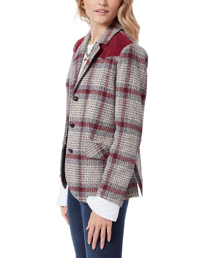 Sam Edelman Women's Rivington ElbowPatch Plaid Blazer Macy's