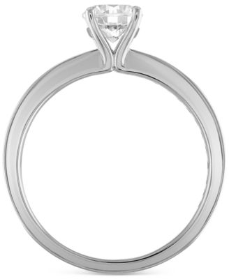 Certified Diamond Channel-Set Engagement Ring (1 ct. t.w.) in 14k White Gold featuring diamonds with the De Beers Code of Origin, Created for Macy's