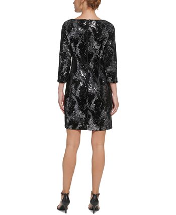 Eliza j print velvet shift dress discount