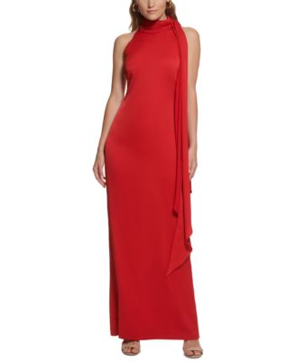 Vince Camuto Women's Halter-Neck Satin Sleeveless Gown - Macy's