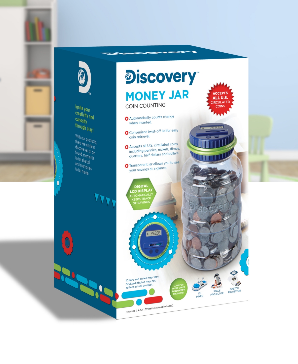 Discovery Digital Coin-counting Money Jar With Lcd Screen In Open Miscellaneous