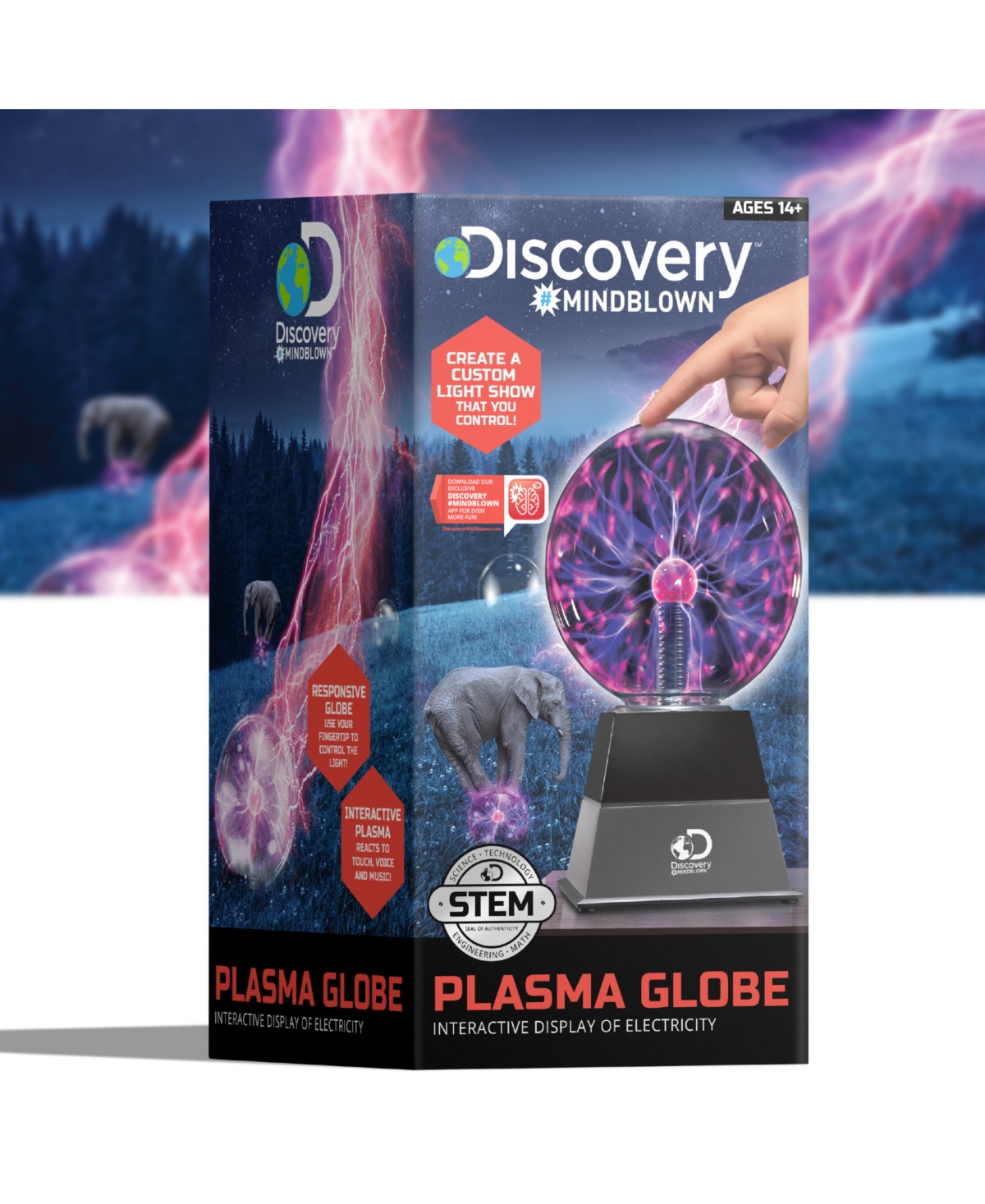 Discovery Mindblown Plasma Globe, Interactive Display Of Electricity In Black