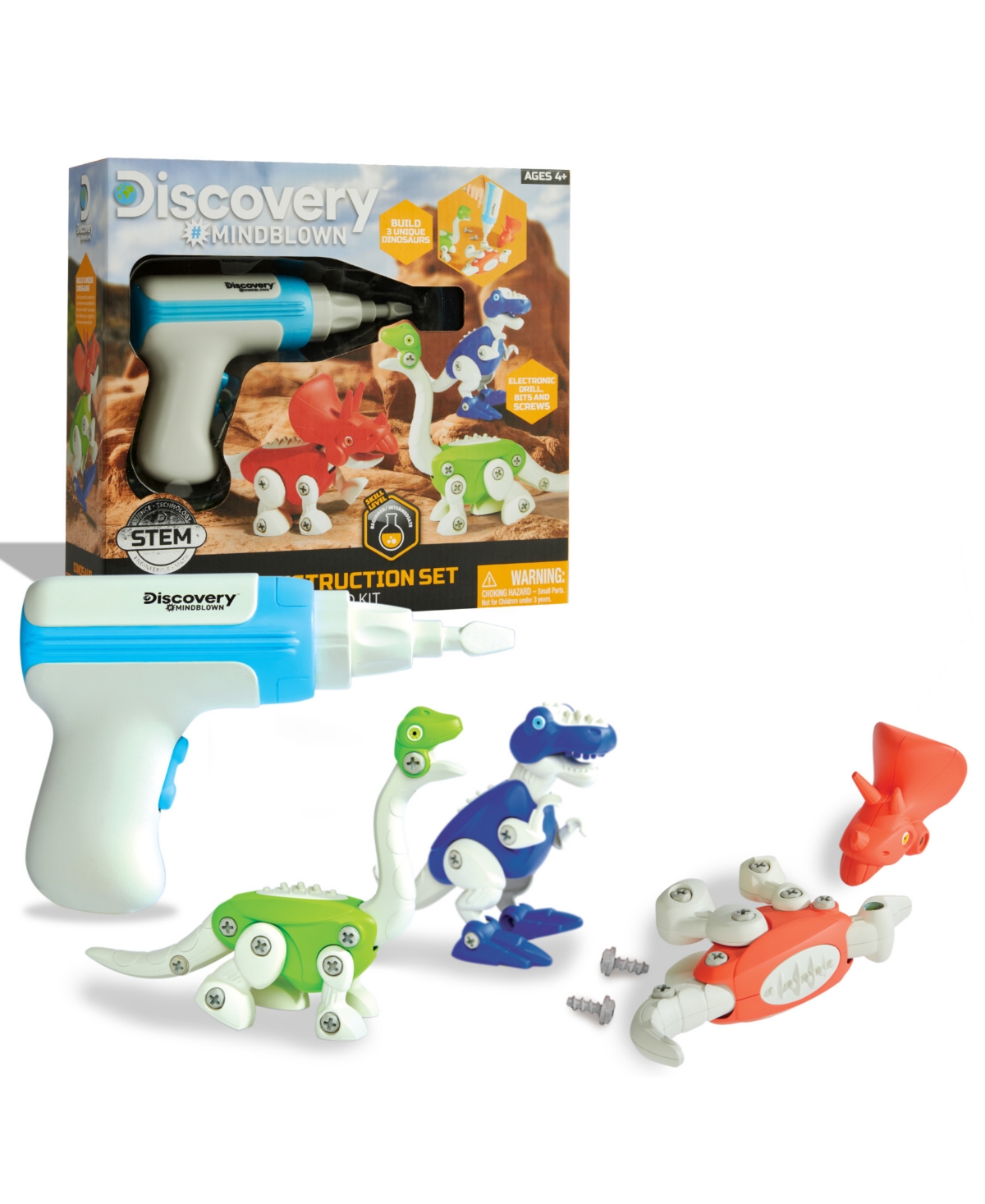 Discovery Mindblown Kids' Dinosaur Construction Action Model Build Set In Open Miscellaneous