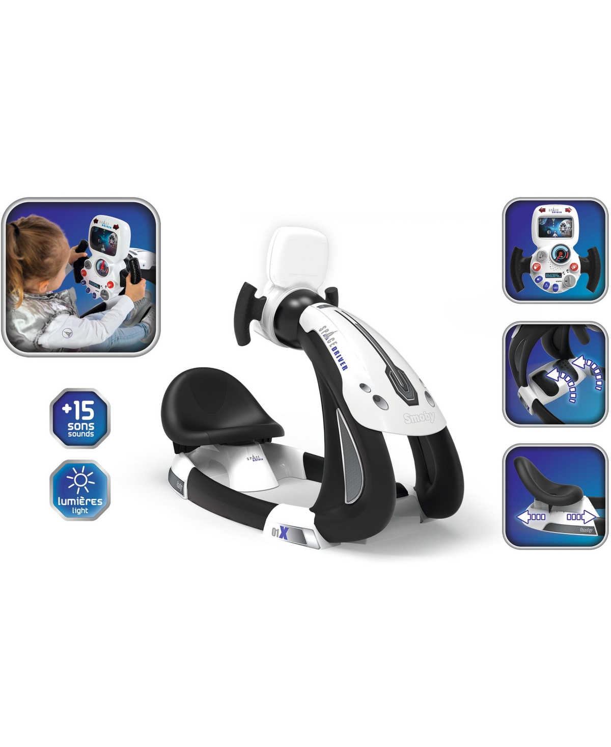 Smoby Toys Space Drive Black Children's Space Ship Simulator In Multi