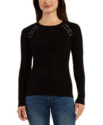 BCX Juniors' Grommeted Lace-Up-Shoulder 
