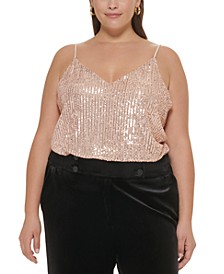 Plus Size Sequined Strappy Camisole