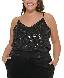 Plus Size Sequined Strappy Camisole