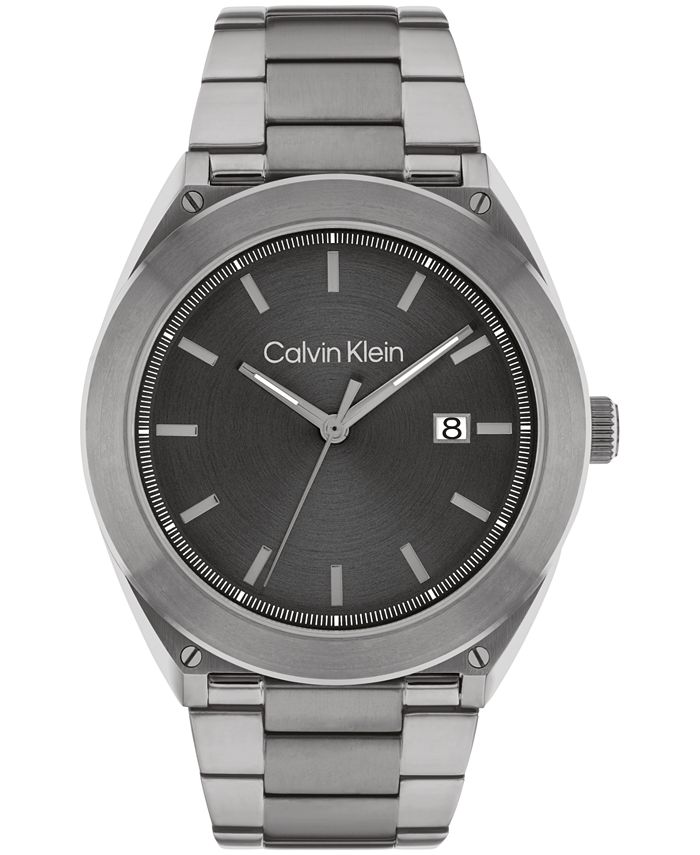 Calvin Klein Men's Black Stainless Steel Bracelet Watch 44mm - Macy's