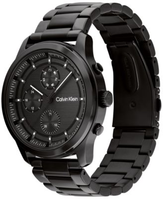 Calvin Klein Men's Black Stainless Steel Bracelet Watch 44mm
