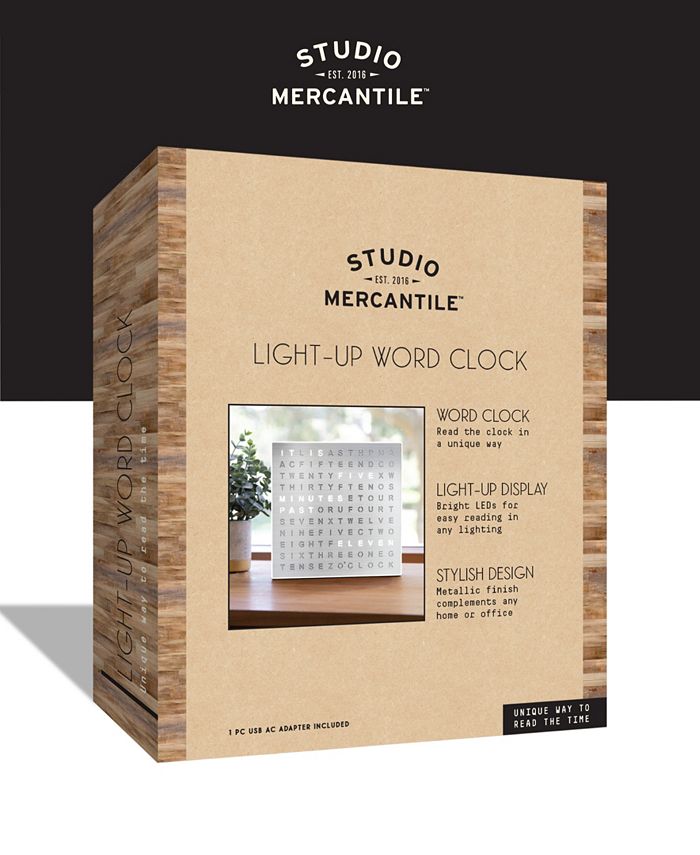 Studio Mercantile Light Up Electronic Word Clock Macy's