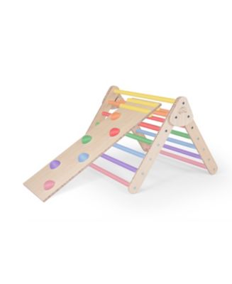 Bamboo Little Climber Playset With Rockwall Slide In Rainbow - Macy's