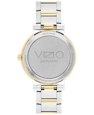Women's Vizio Swiss Quartz Silver-Tone Stainless Steel Light Yellow PVD Bracelet Watch 32mm