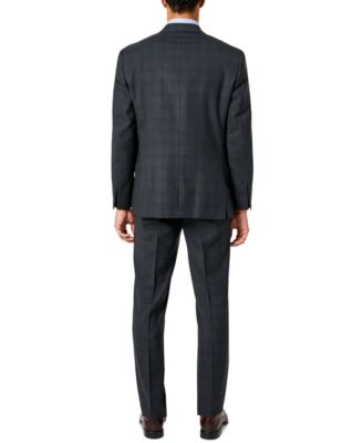 Shop Michael Kors Mens Modern Fit Airsoft Stretch Wool Blend Suit In Blue Plaid