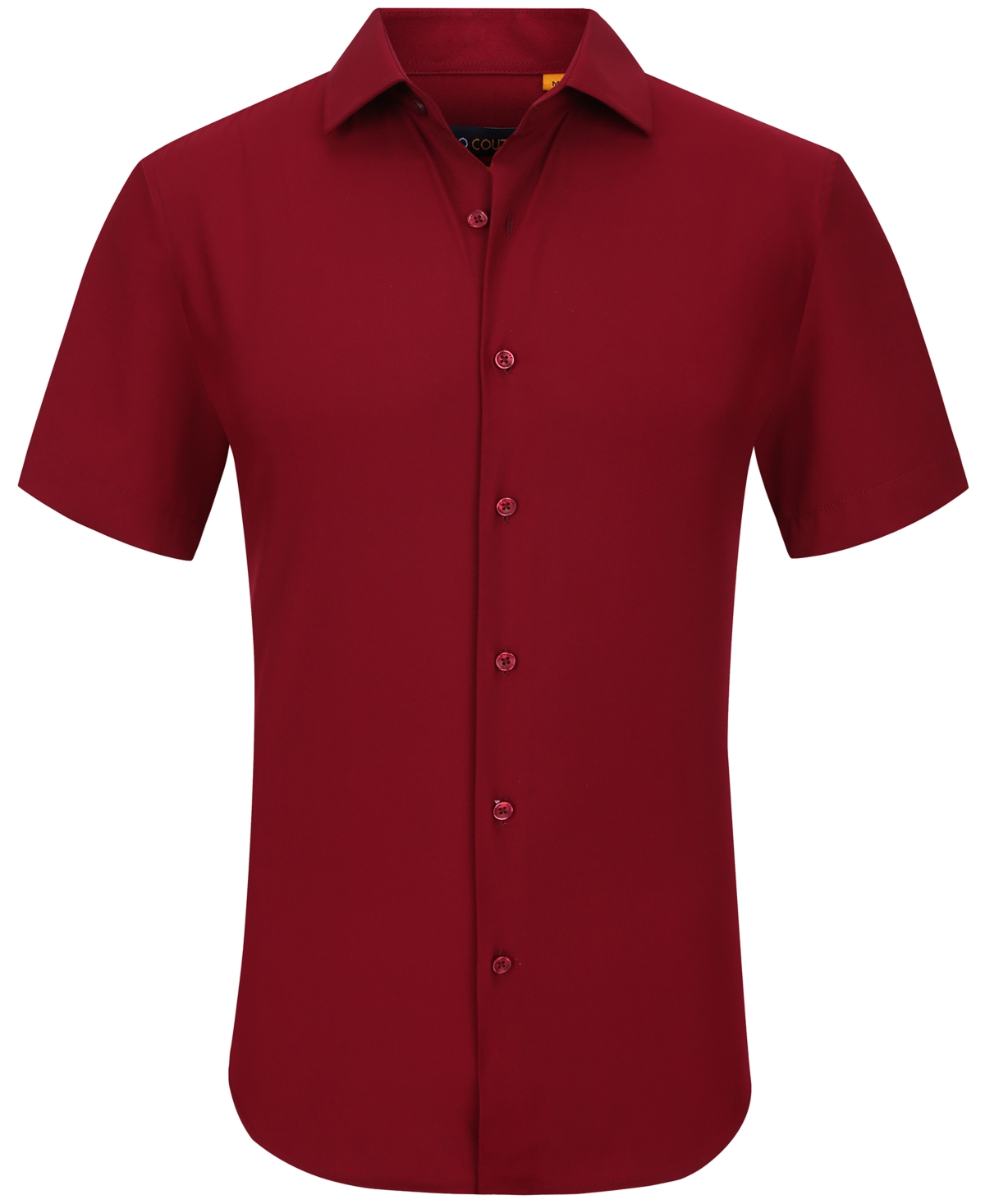 Men's Slim Fit Performance Short Sleeves Solid Button Down Shirt - Sky