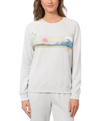 Hurley Women's Burn Out Fleece Shorts - Casual Cotton Blend Shorts With Tie Waist