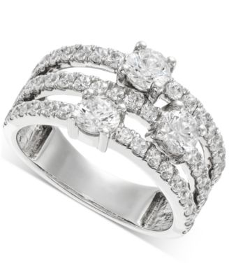 Grown With Love - Lab Grown Diamond Three Row Statement Ring (2 ct. t.w.) in 14k White Gold