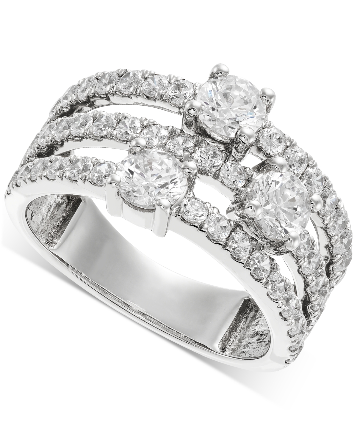 Grown With Love Lab Grown Diamond Three Row Statement Ring (2 ct. t.w.) in 14k White Gold