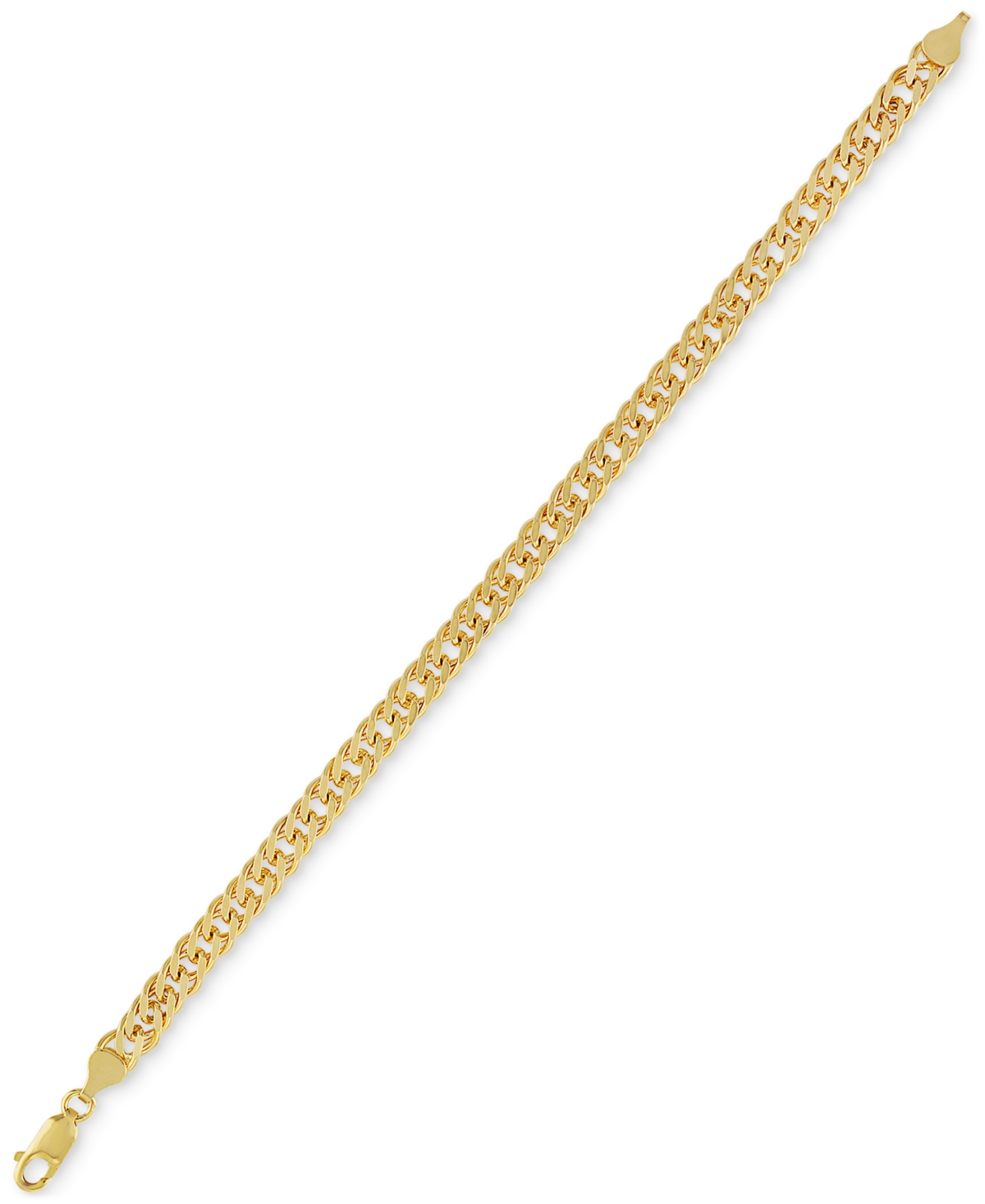 Esquire Men's Jewelry Fancy Curb Link Chain Bracelet in 14k Gold-Plated Sterling Silver, Created for Macy's