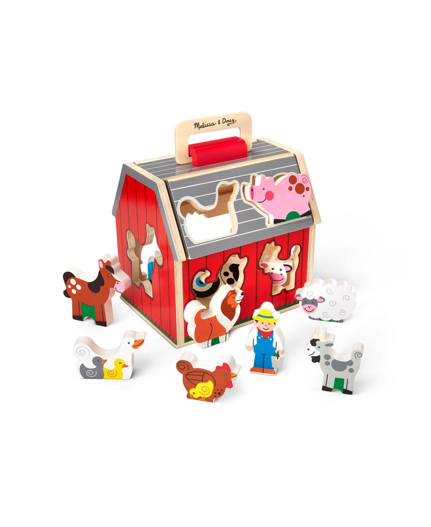 Детские игрушки Melissa and Doug Wooden Sorting 10-Piece Barn, Ages 2+ — фото 3