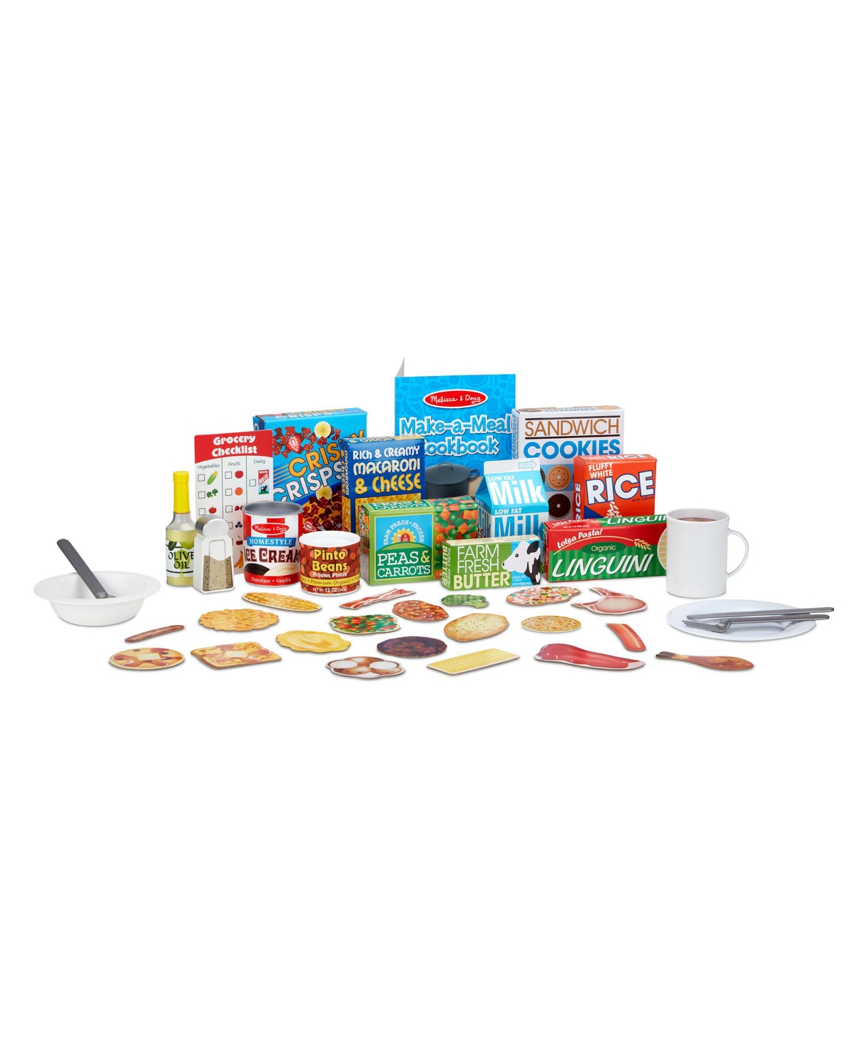 Melissa & Doug Deluxe Kitchen Collection Cooking Play Food Set 58 Pieces Set In Multi