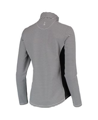 Women's Black Los Angeles Dodgers Aubrey Stripe Block IslandZone Half-Zip Jacket