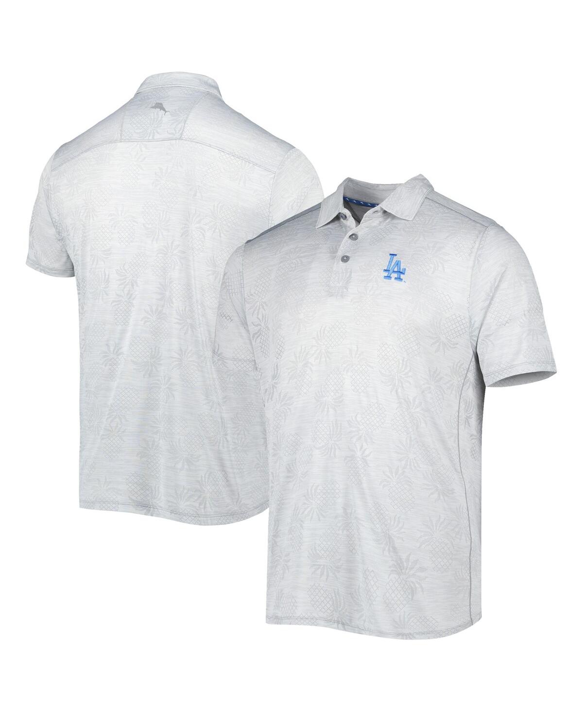 Shop Tommy Bahama Men's  Gray Los Angeles Dodgers Islandzone Pineapple Palm Coast Polo Shirt