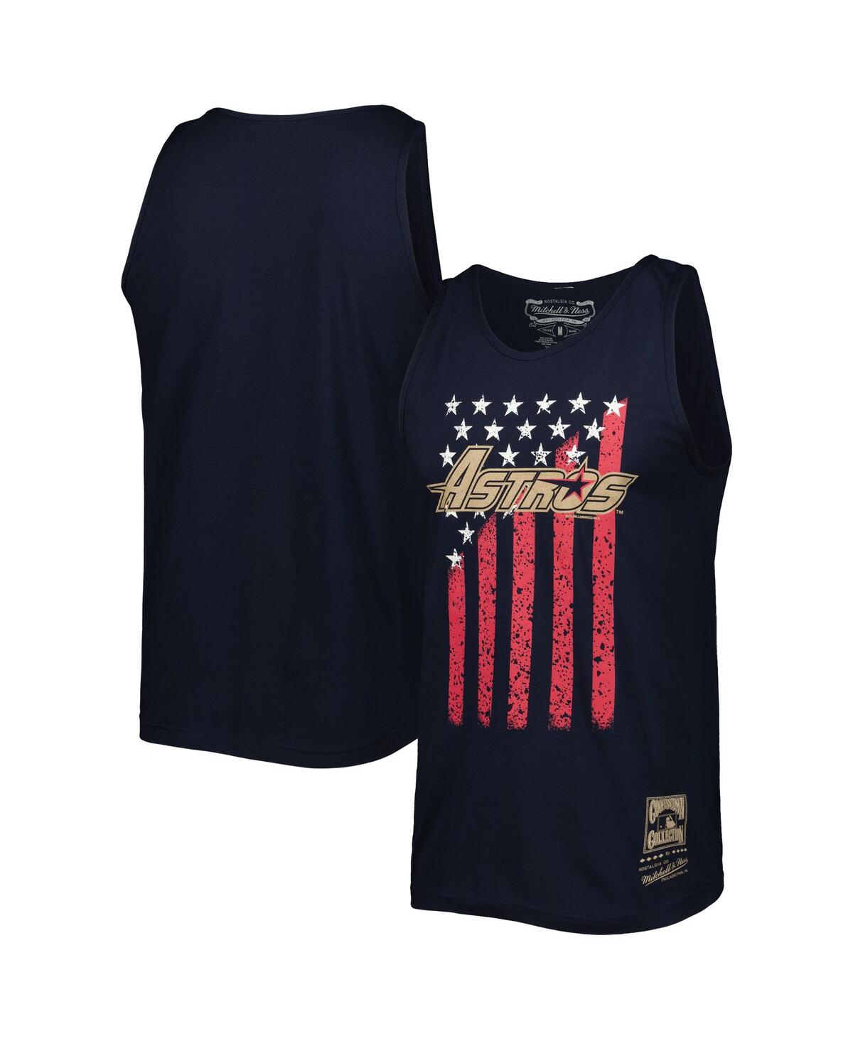 Mitchell & Ness Men's  Navy Houston Astros Cooperstown Collection Stars And Stripes Tank Top In Navy