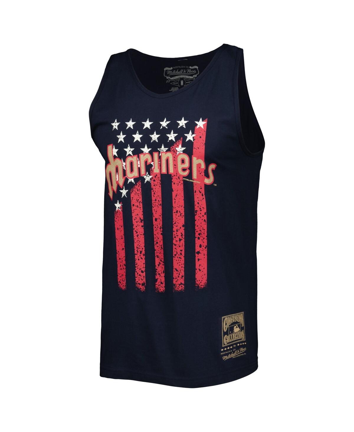 Mitchell & Ness Navy Seattle Mariners Cooperstown Collection Stars and Stripes Tank Top
